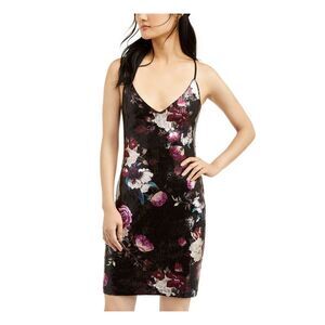 BCX Womens Sequined Spaghetti Strap V Neck Short Party Sheath Dress